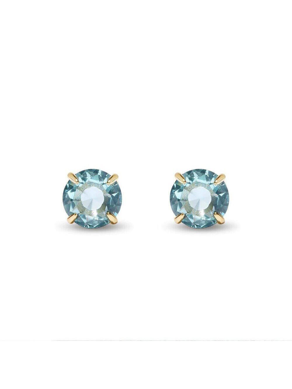 Lele Sadoughi Crystal Stud Earrings Aquamarine - Picture 3 of 4